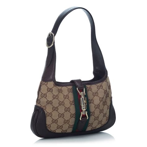 gucci guccissma web brown leather shoulder bag